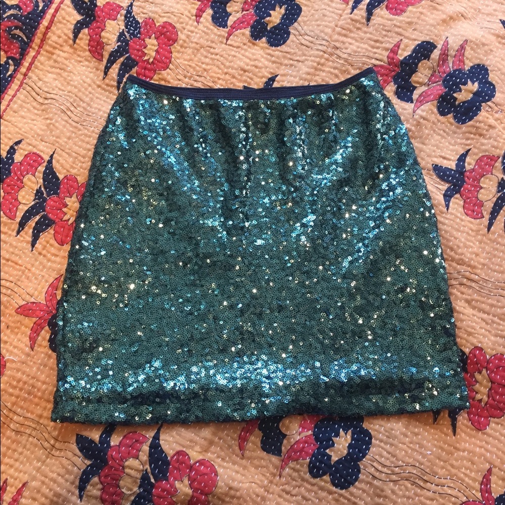 NYE - Forest Green Sequin Miniskirt
